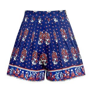 Hunter Bell Willa Shorts Fall Floral Navy Blue Red Size 6 NWT